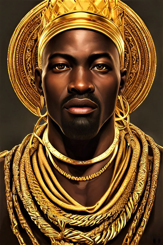 KING POODOBO, African Portrait Canvas Wall Art.