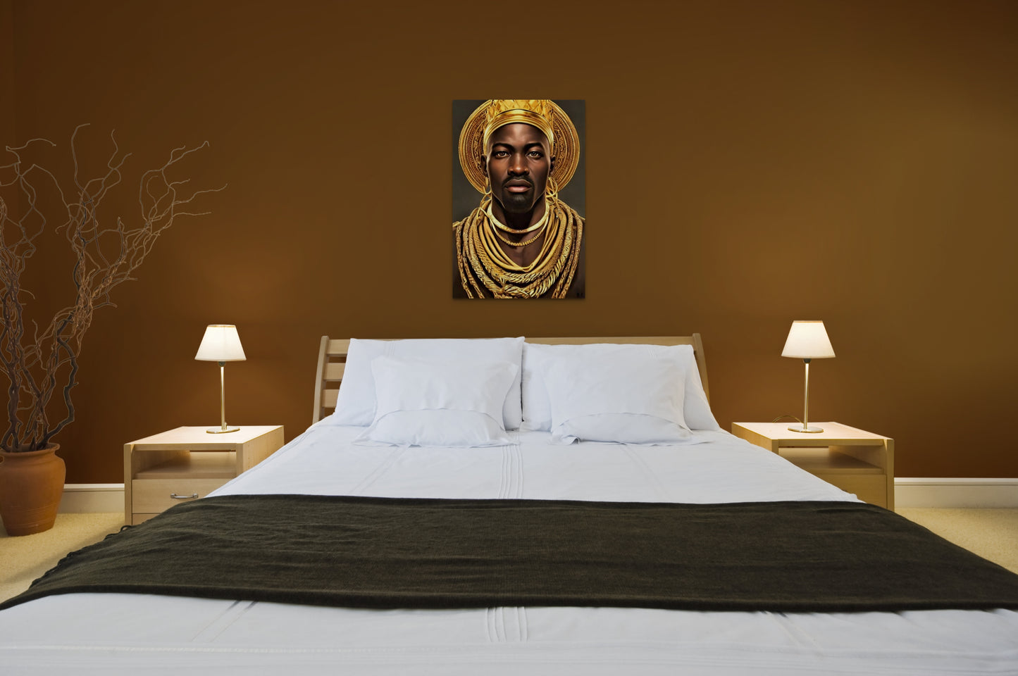 KING POODOBO, African Portrait Canvas Wall Art.