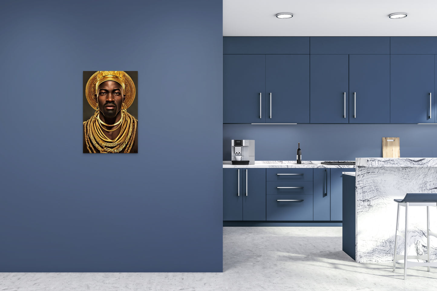 KING POODOBO, African Portrait Canvas Wall Art.