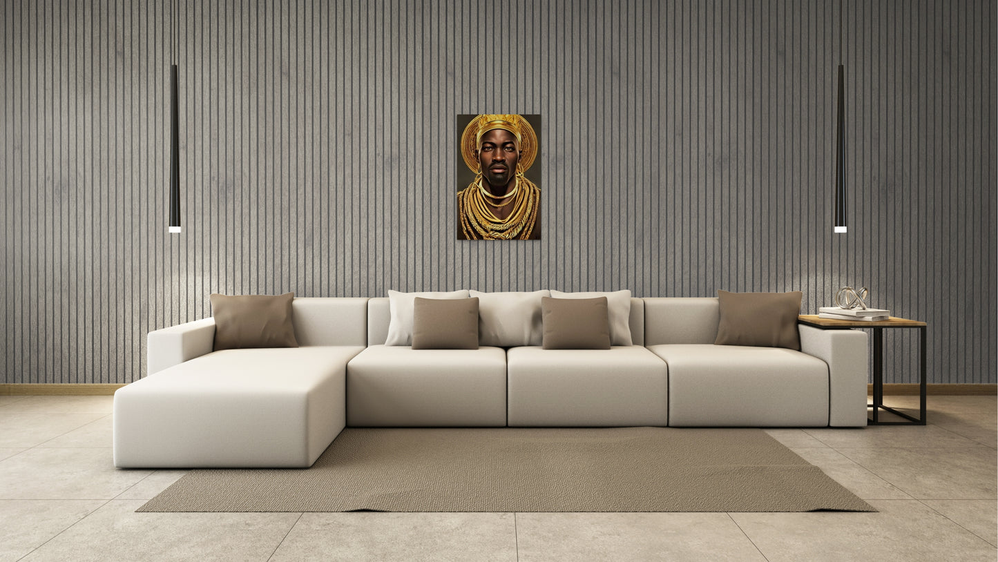 KING POODOBO, African Portrait Canvas Wall Art.