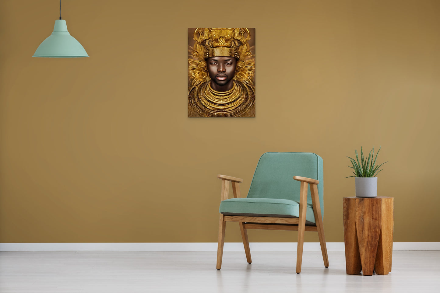 KING WUMAYE, African Portrait Canvas Wall Art.