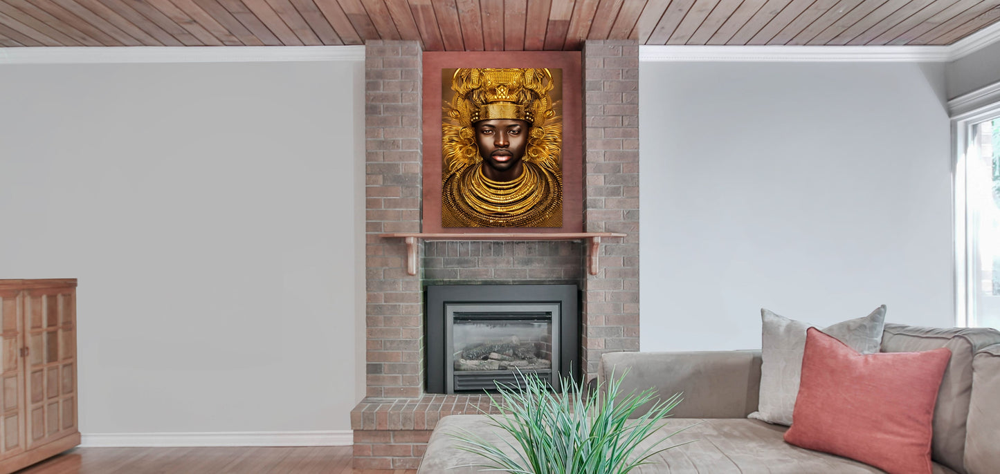 KING WUMAYE, African Portrait Canvas Wall Art.