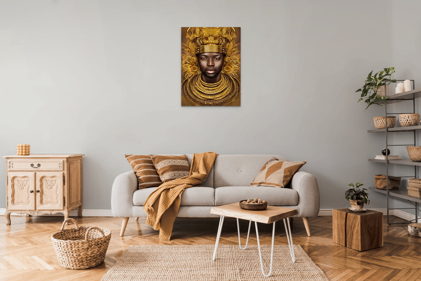 KING WUMAYE, African Portrait Canvas Wall Art.
