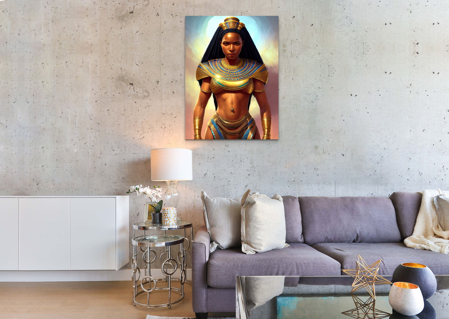 PHAROAH AAMINA, African Portrait Canvas Wall Art.
