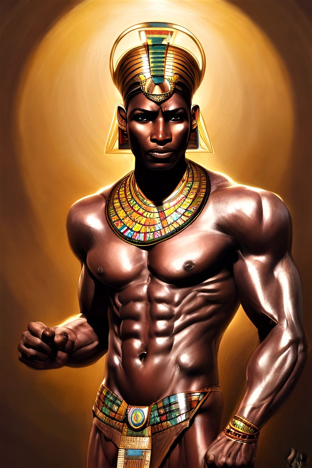 PHAROAH AKNOTDOE, African Portrait Canvas Wall Art.