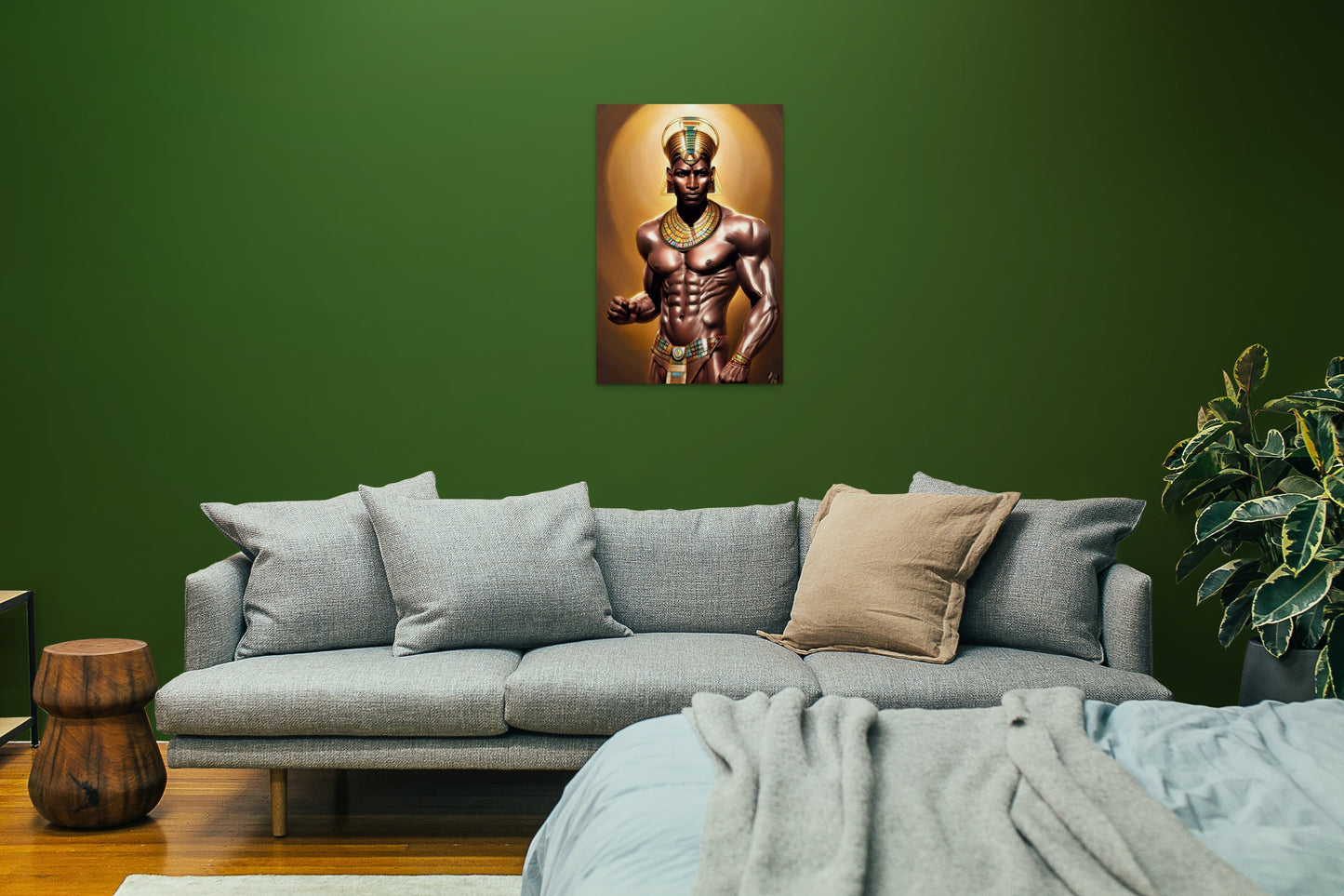 PHAROAH AKNOTDOE, African Portrait Canvas Wall Art.