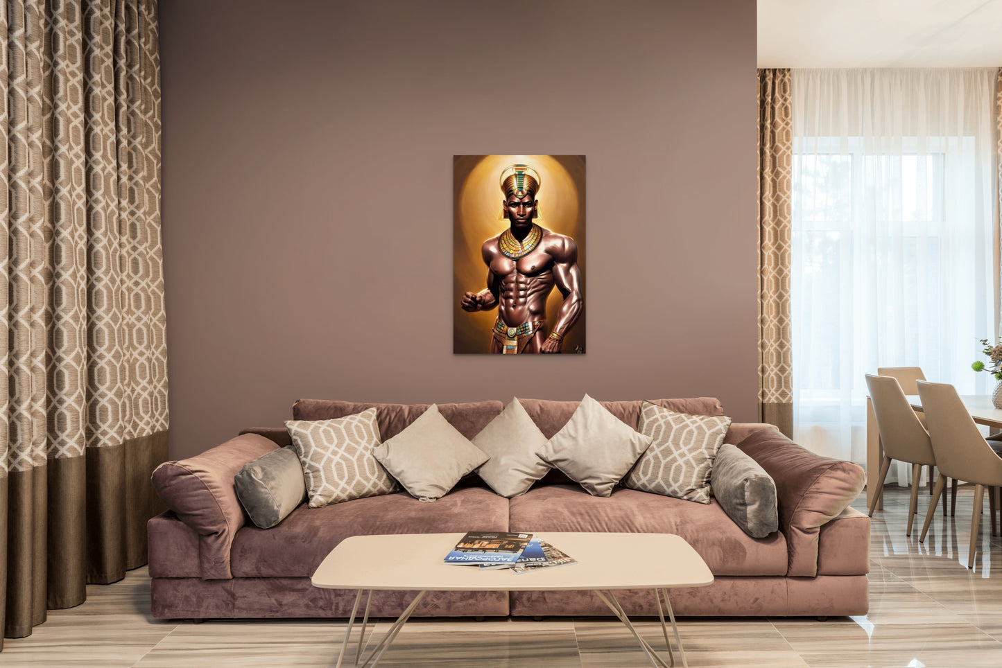PHAROAH AKNOTDOE, African Portrait Canvas Wall Art.