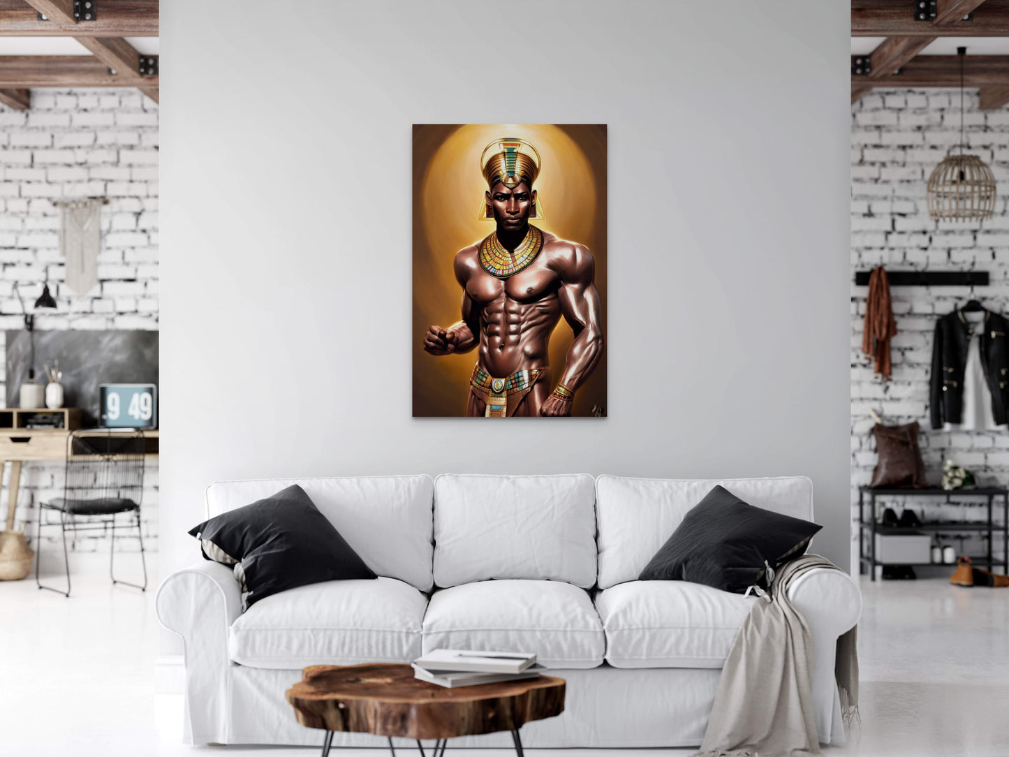PHAROAH AKNOTDOE, African Portrait Canvas Wall Art.