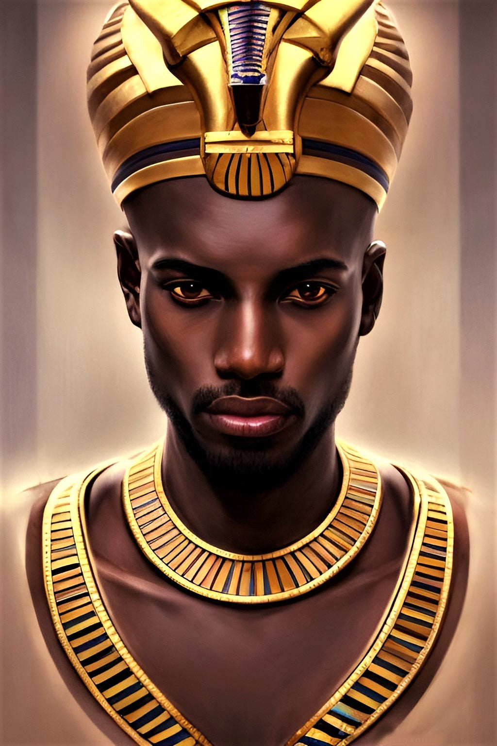 PHAROAH BISHMEE, African Portrait Canvas Wall Art.