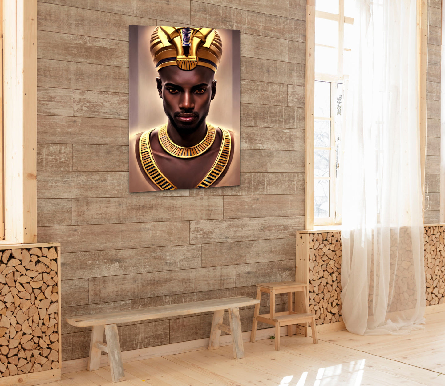 PHAROAH BISHMEE, African Portrait Canvas Wall Art.