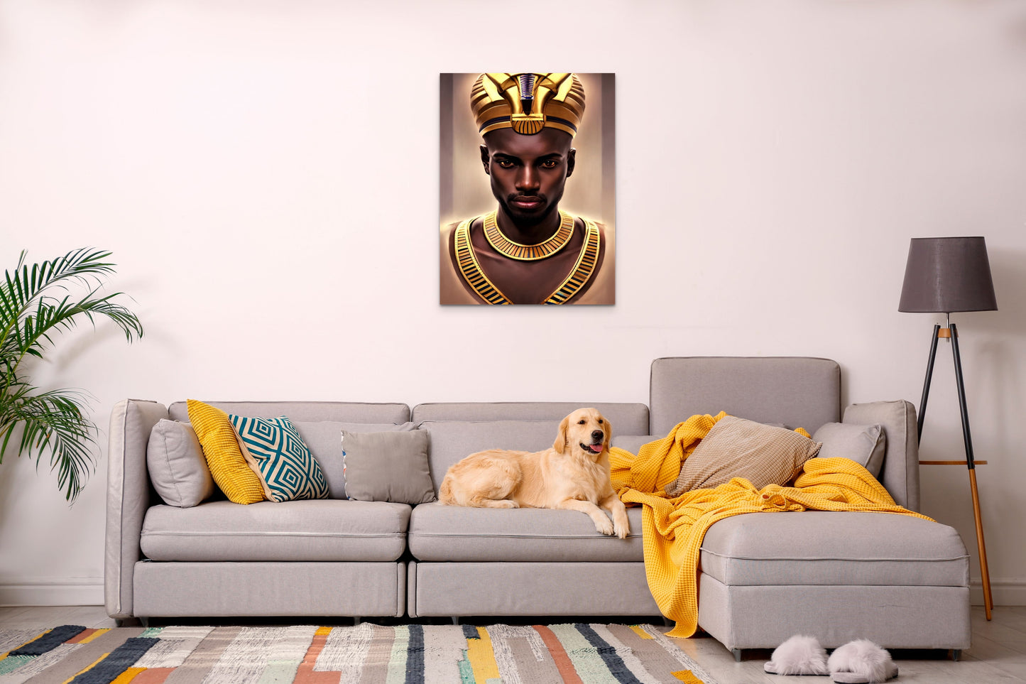 PHAROAH BISHMEE, African Portrait Canvas Wall Art.