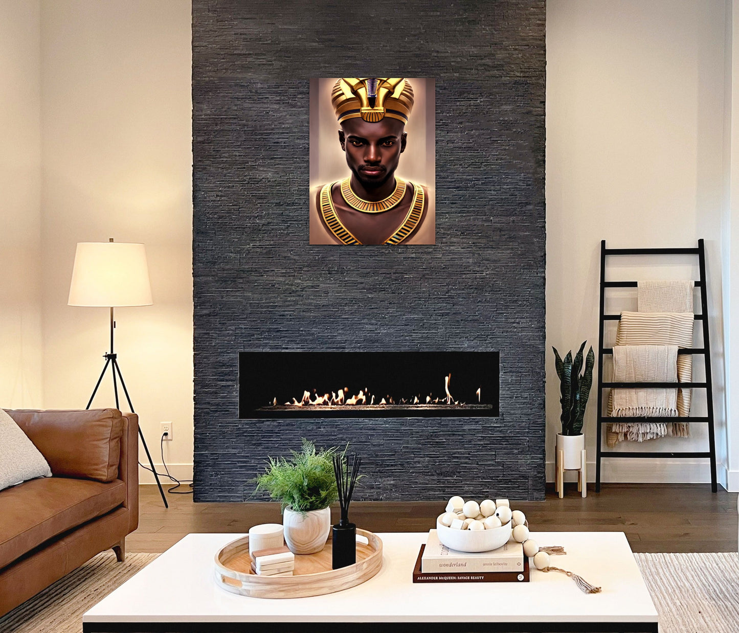 PHAROAH BISHMEE, African Portrait Canvas Wall Art.