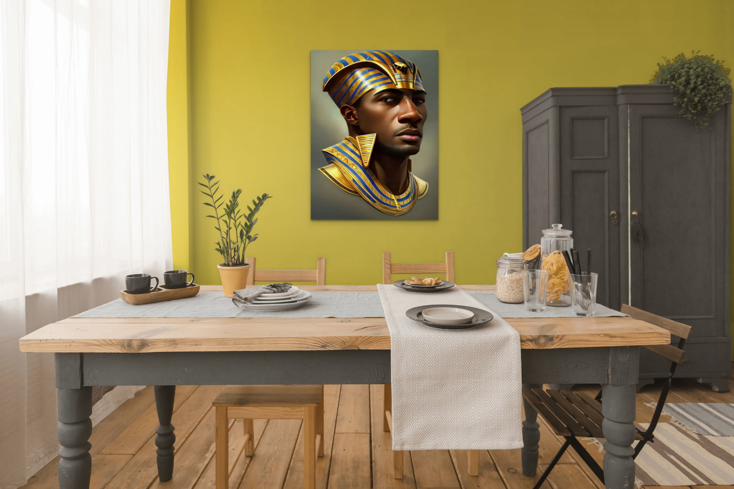 PHAROAH DUBALAH, African Portrait Canvas Wall Art.