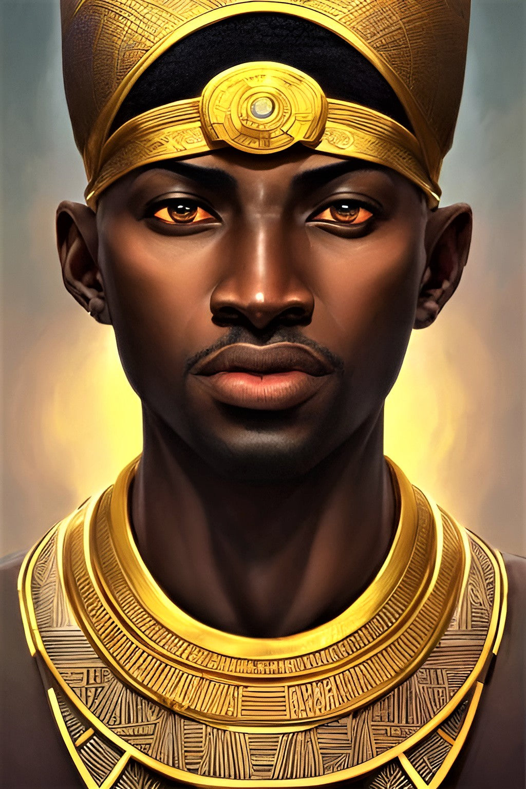 PHAROAH HAILEEF, African Portrait Canvas Wall Art.