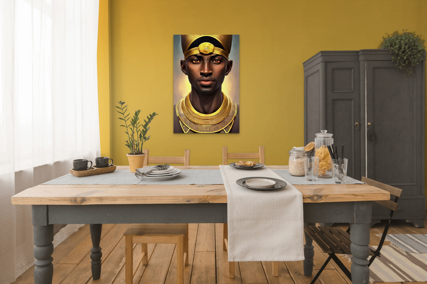 PHAROAH HAILEEF, African Portrait Canvas Wall Art.