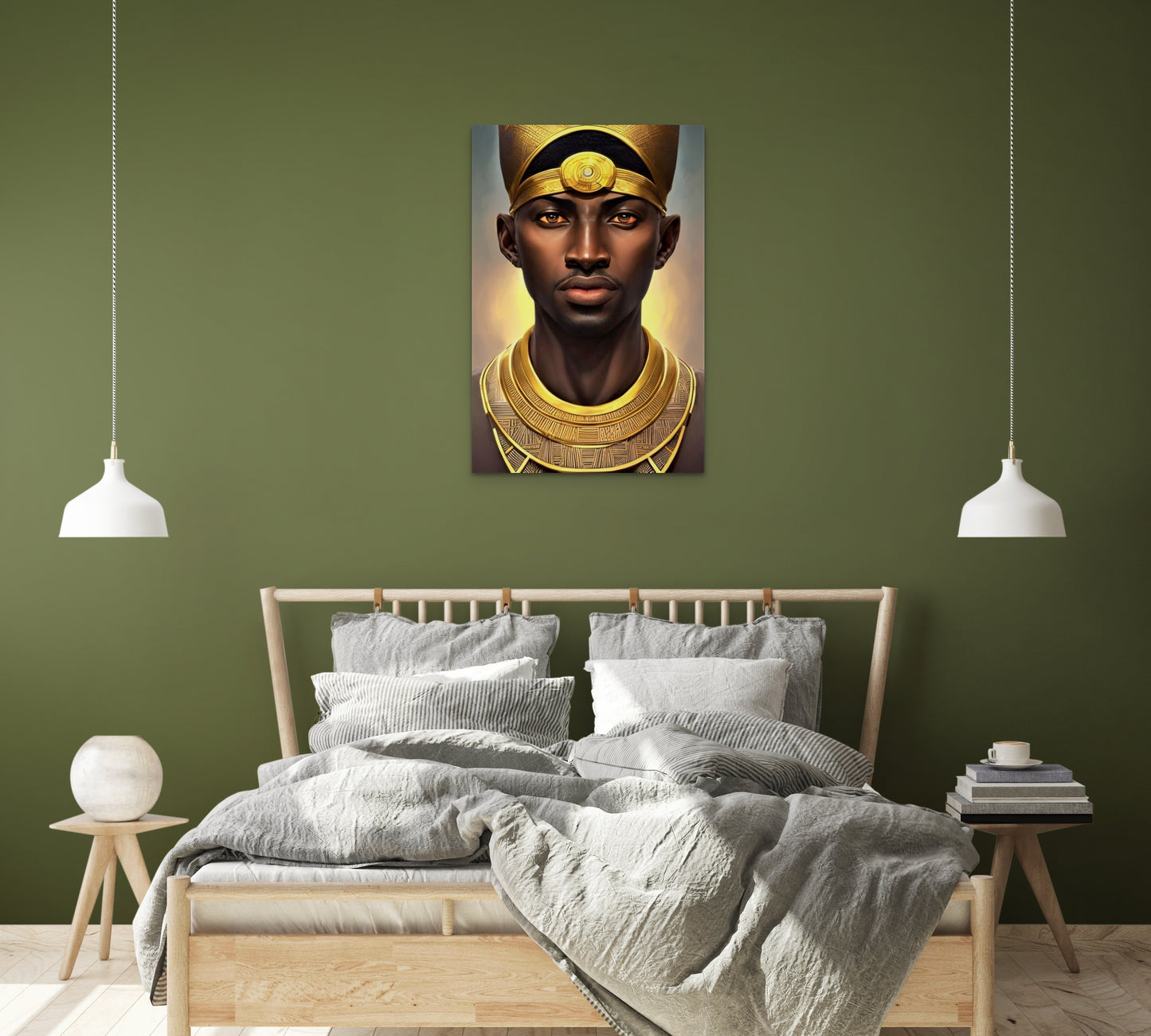 PHAROAH HAILEEF, African Portrait Canvas Wall Art.