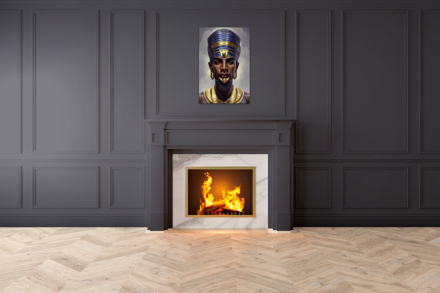 PHAROAH HASHEEF, African Portrait Canvas Wall Art.
