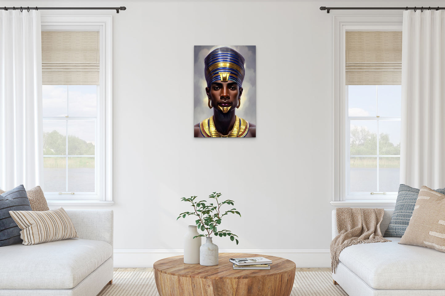 PHAROAH HASHEEF, African Portrait Canvas Wall Art.