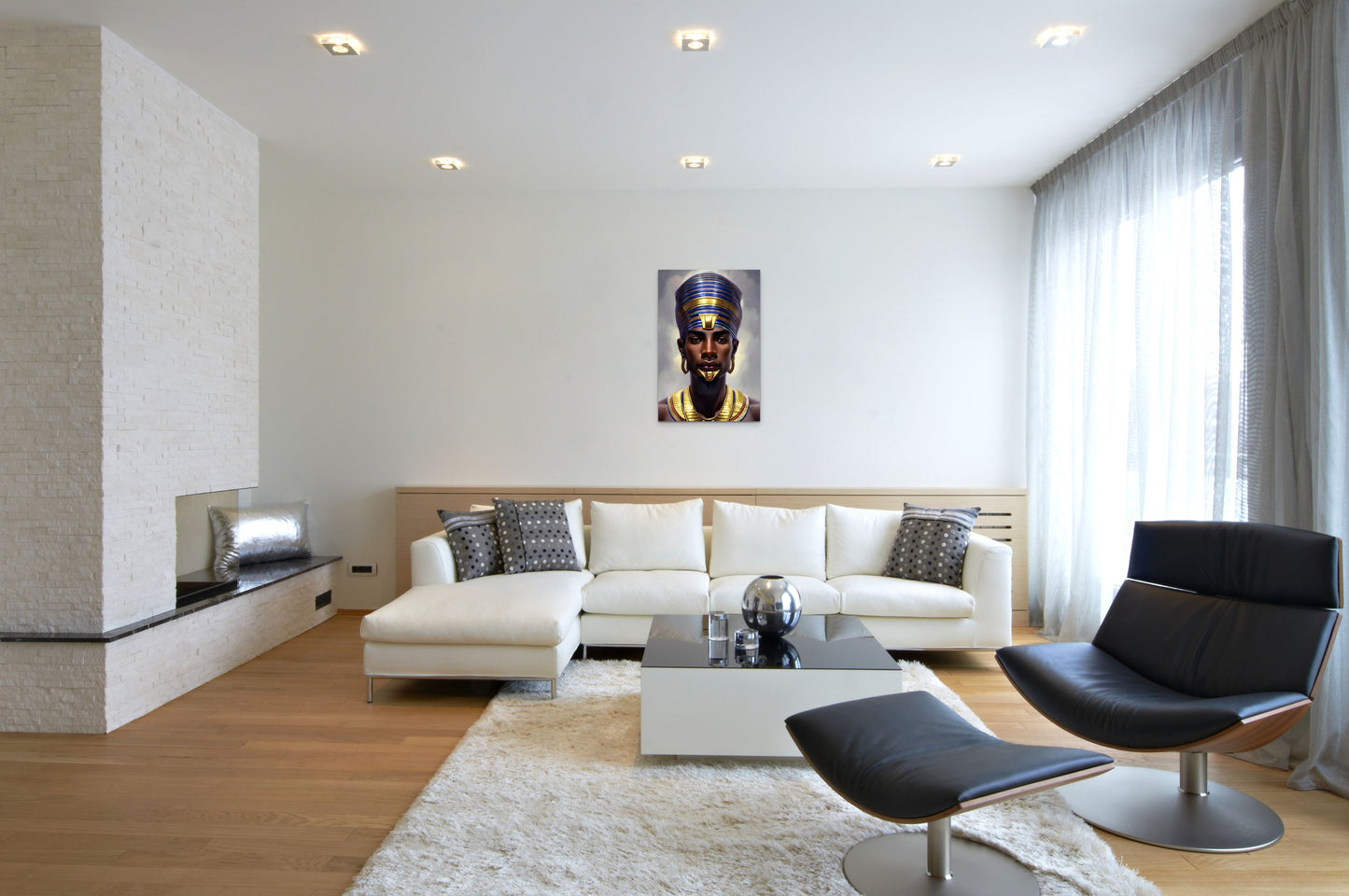 PHAROAH HASHEEF, African Portrait Canvas Wall Art.