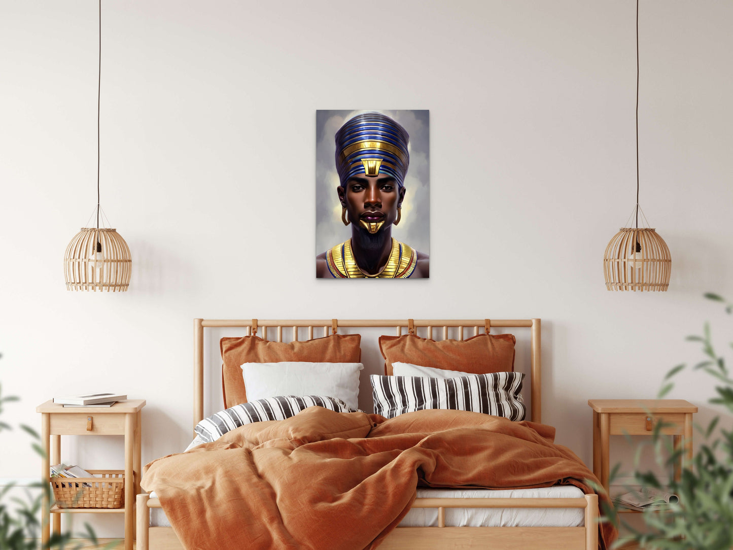 PHAROAH HASHEEF, African Portrait Canvas Wall Art.