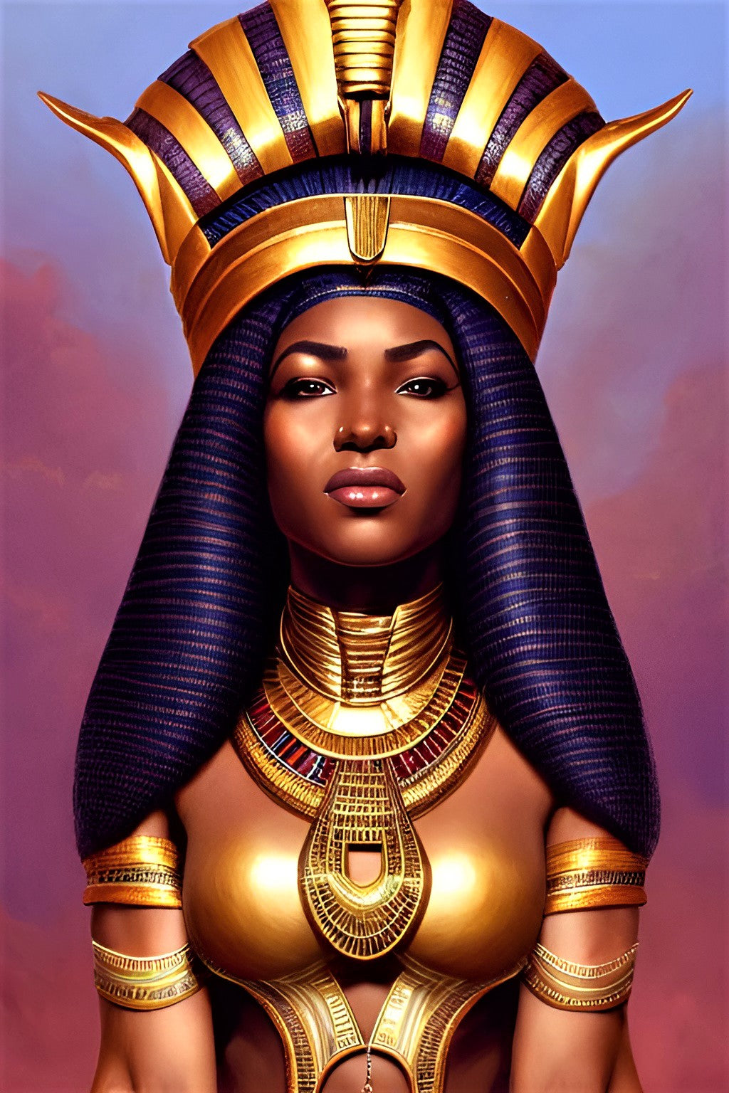 PHAROAH HASSANA, African Portrait Canvas Wall Art.