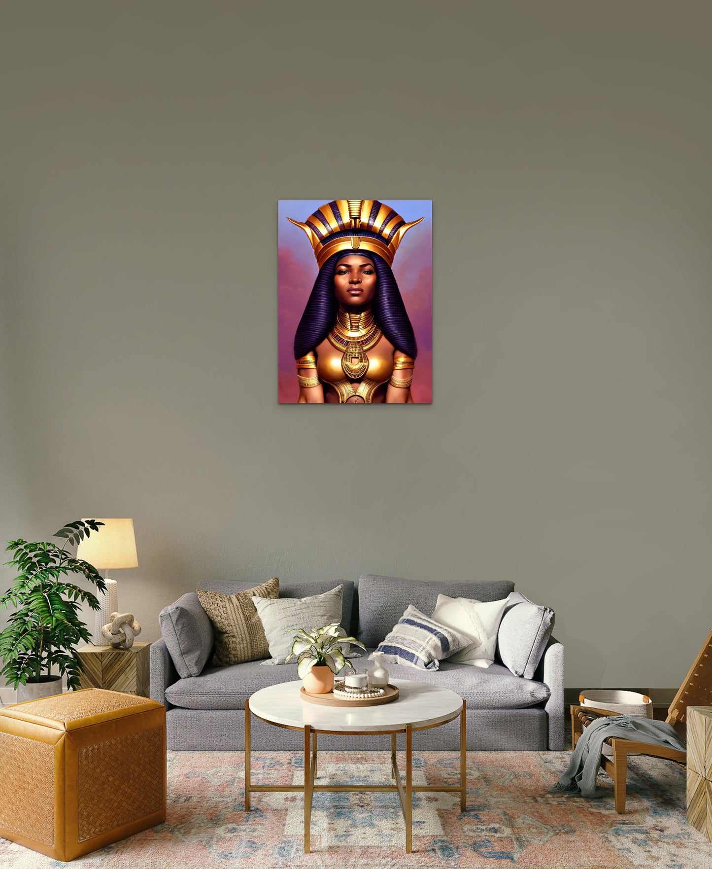 PHAROAH HASSANA, African Portrait Canvas Wall Art.