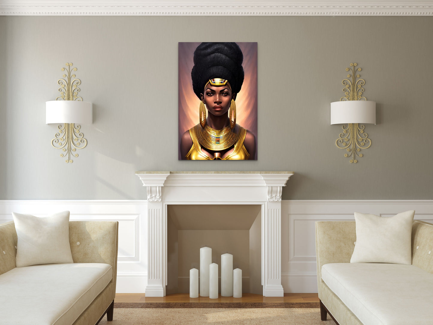 PHAROAH INEEZEY, African Portrait Canvas Wall Art.