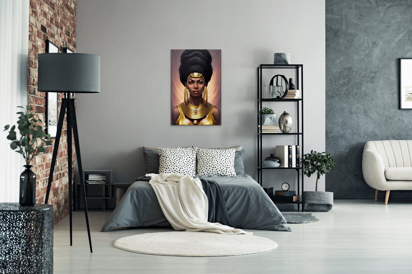 PHAROAH INEEZEY, African Portrait Canvas Wall Art.