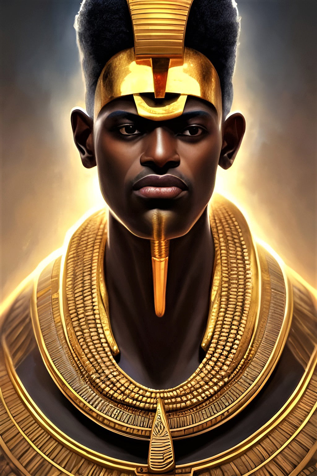 PHAROAH JUHNOBA, African Portrait Canvas Wall Art.