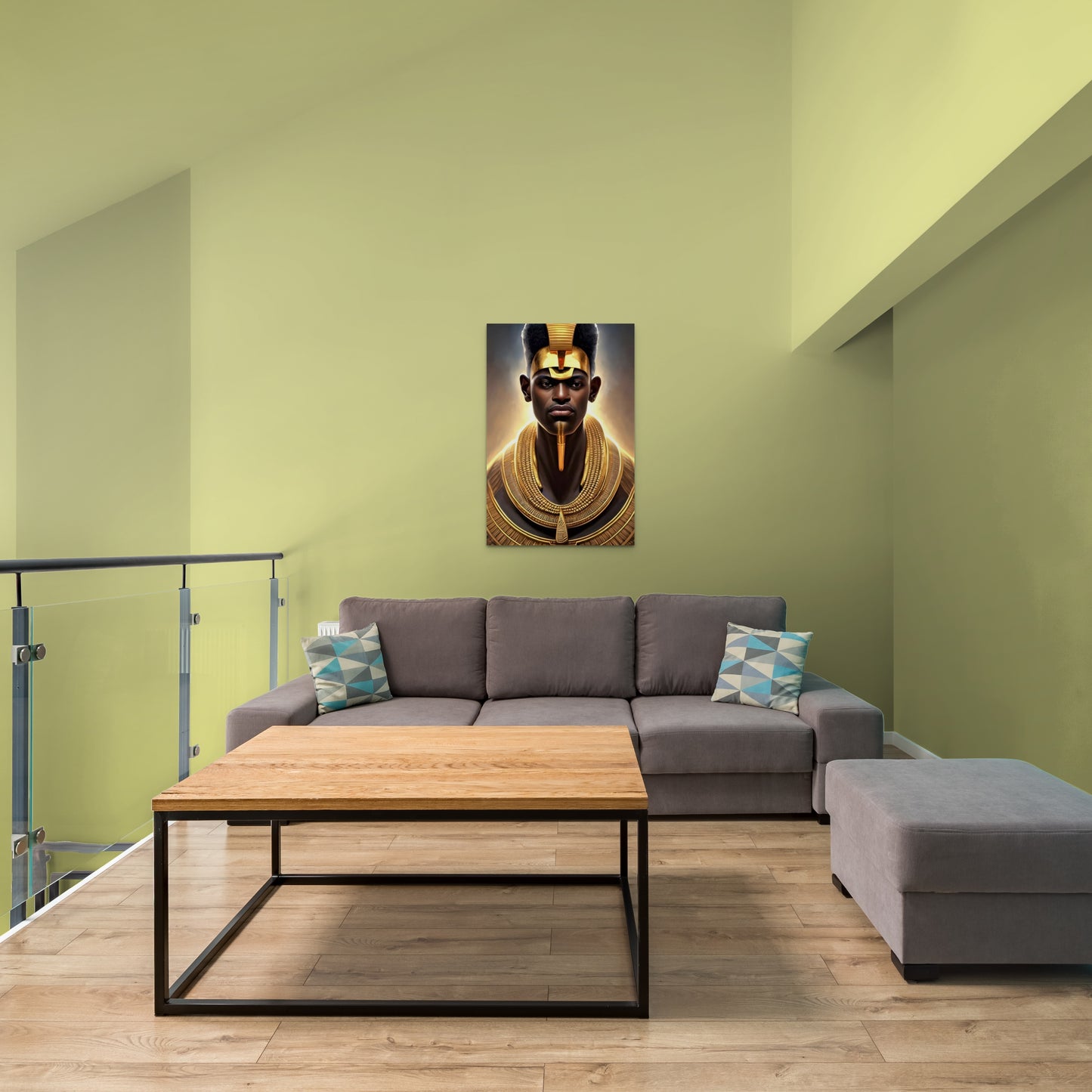PHAROAH JUHNOBA, African Portrait Canvas Wall Art.