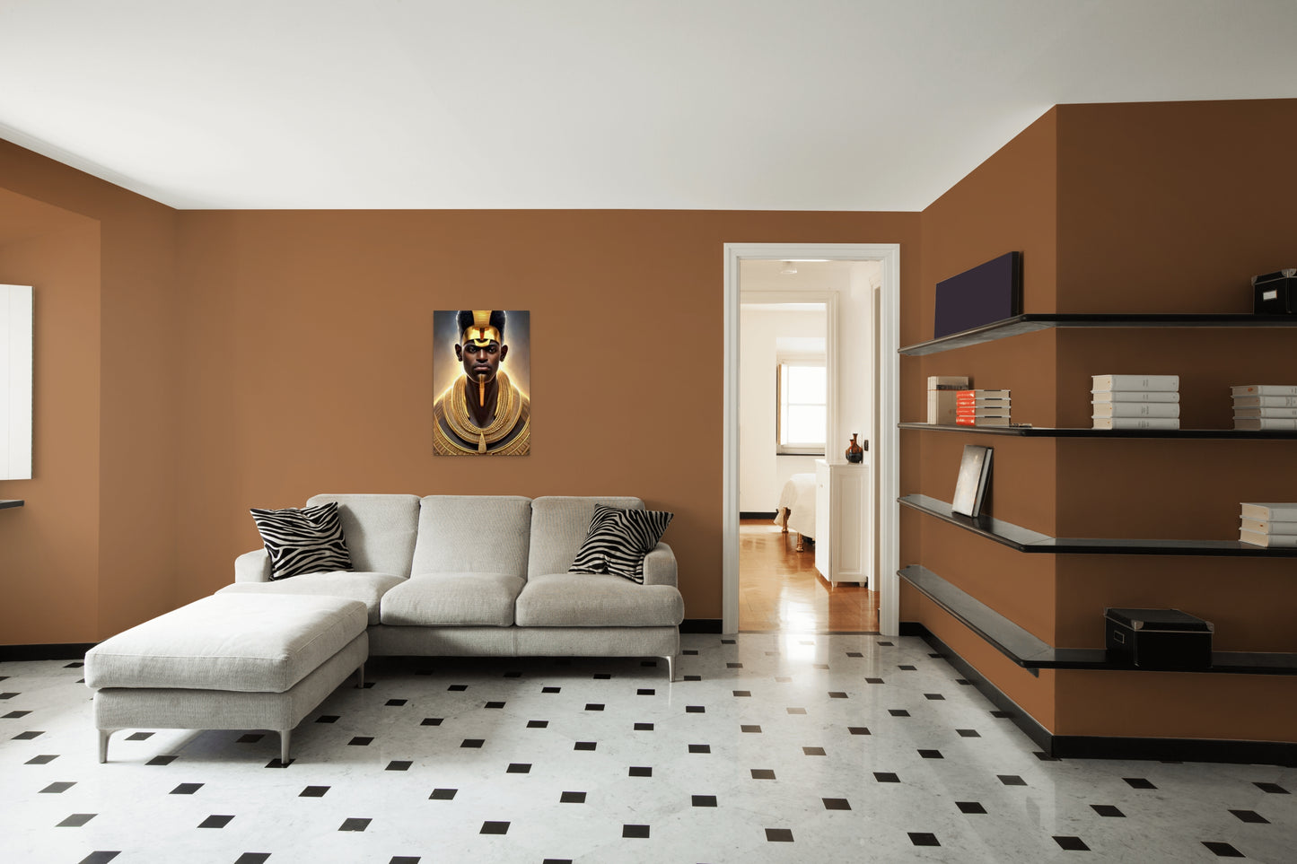 PHAROAH JUHNOBA, African Portrait Canvas Wall Art.