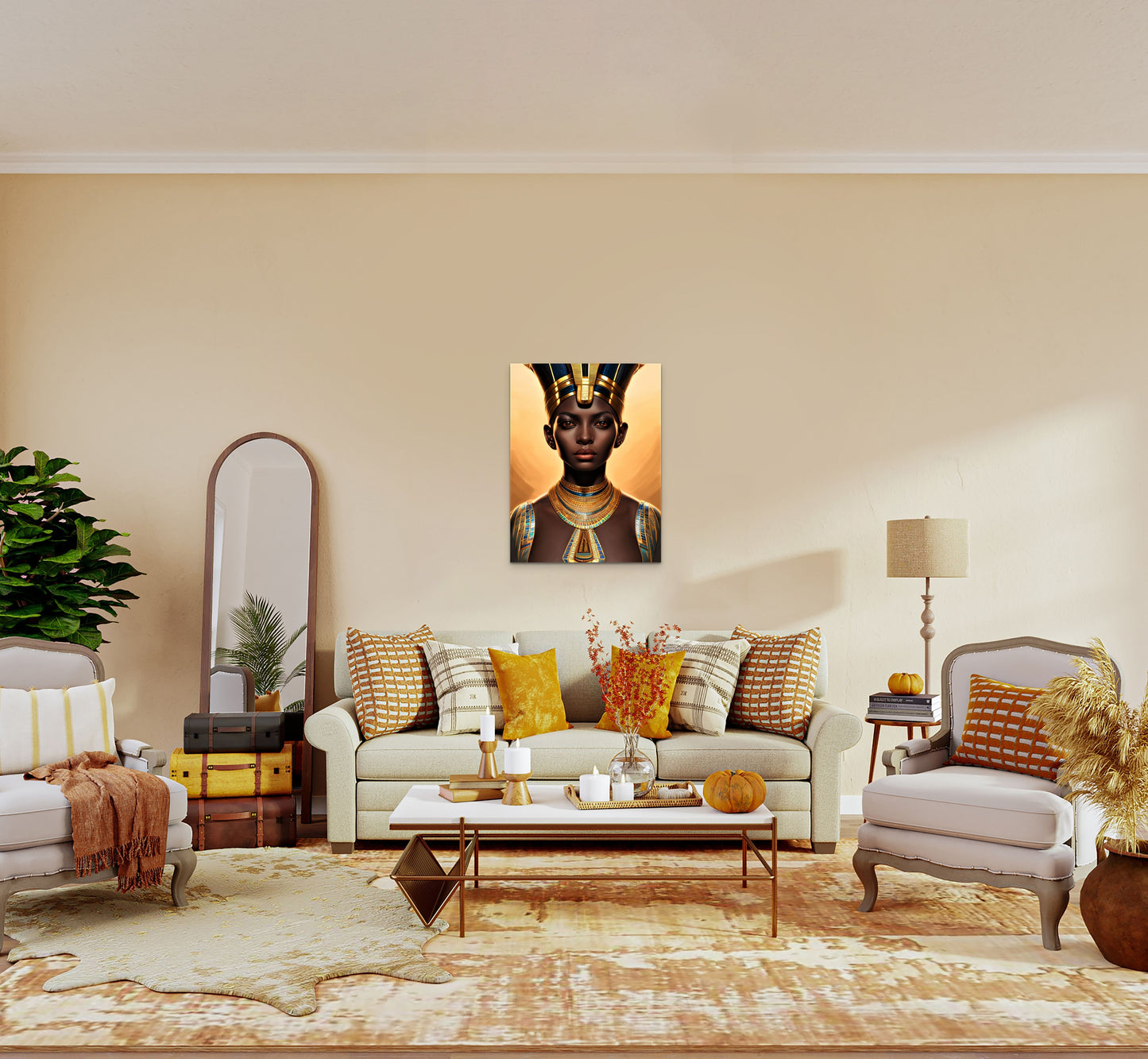 PHAROAH KRUAHMA, African Portrait Canvas Wall Art.