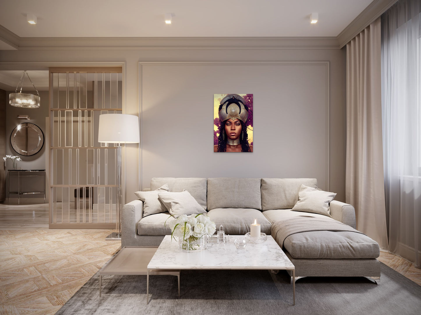 PHAROAH KULAYURUS, African Portrait Canvas Wall Art.