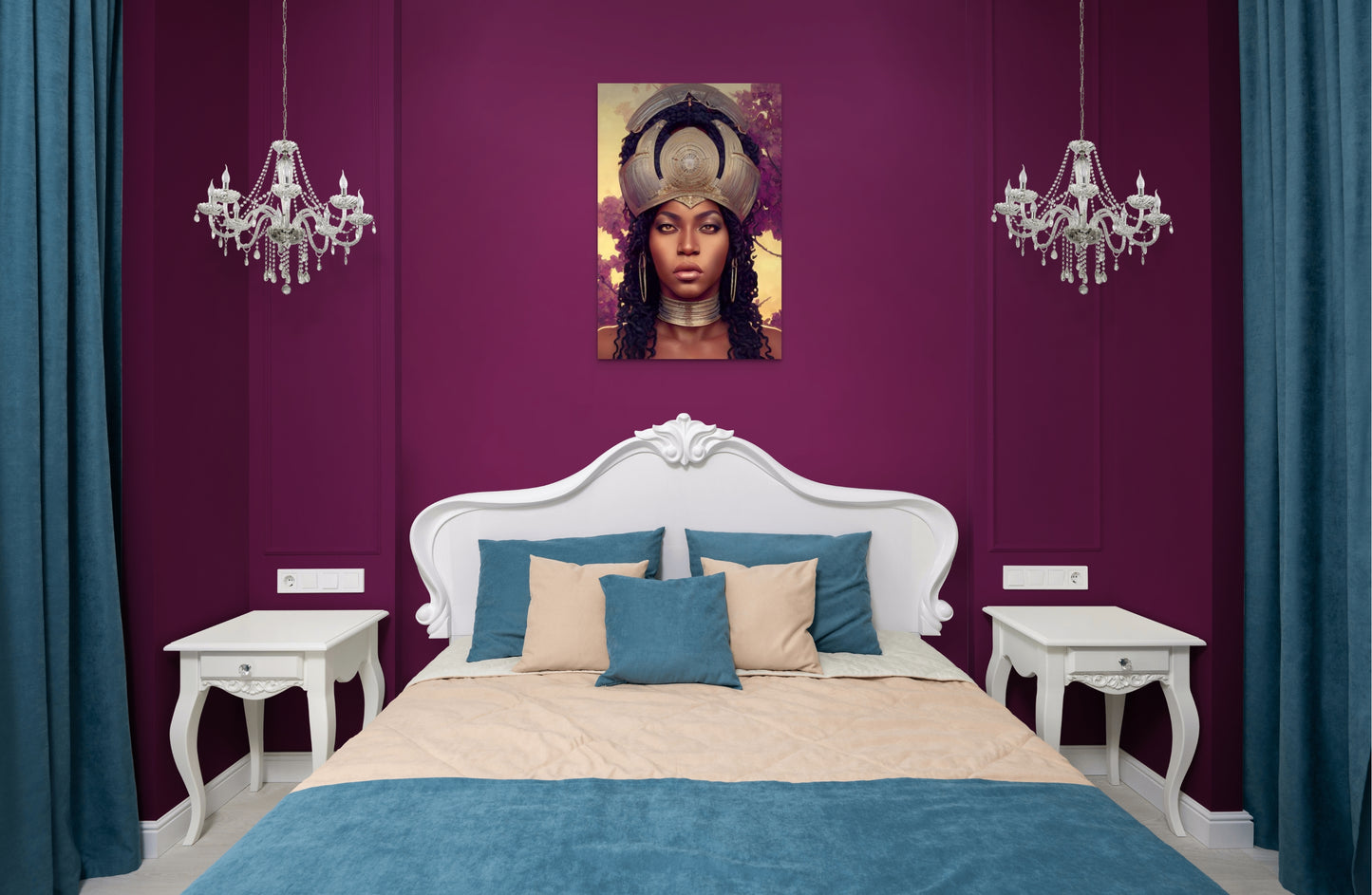 PHAROAH KULAYURUS, African Portrait Canvas Wall Art.