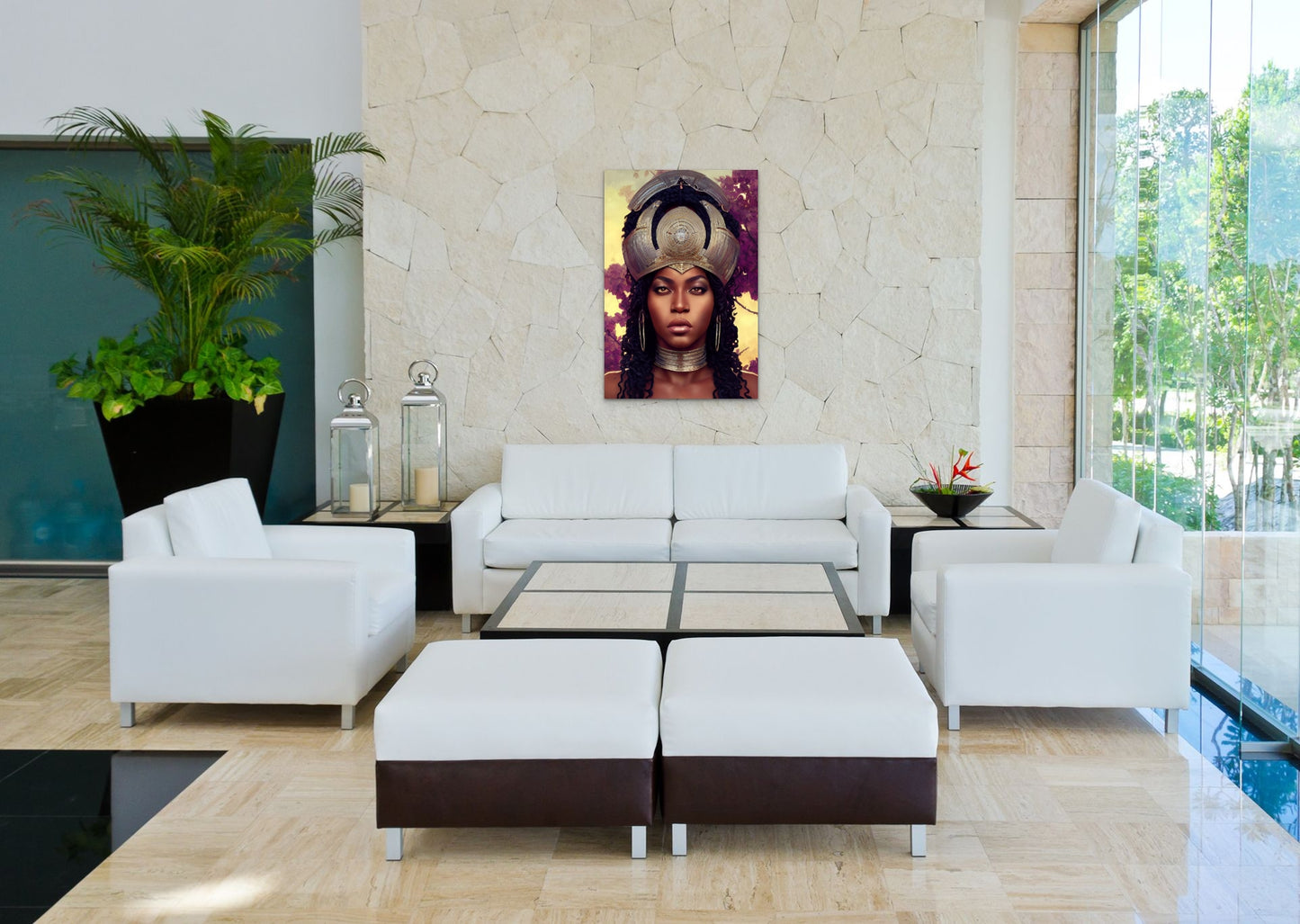 PHAROAH KULAYURUS, African Portrait Canvas Wall Art.