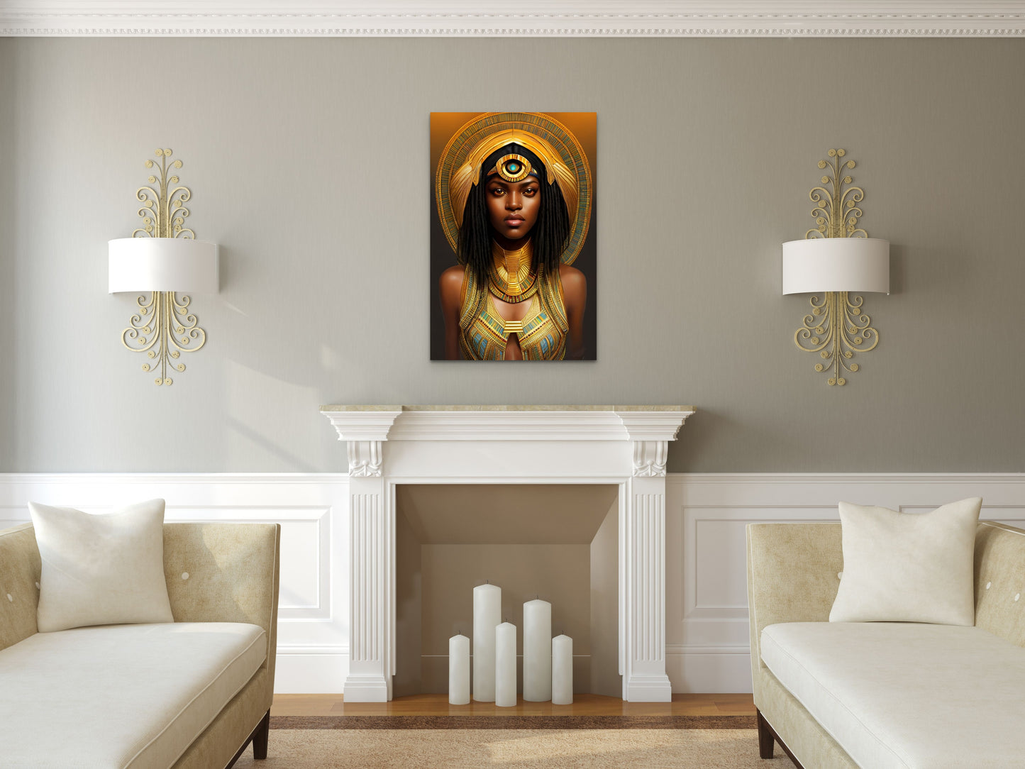 PHAROAH LUVAINIA, African Portrait Canvas Wall Art.