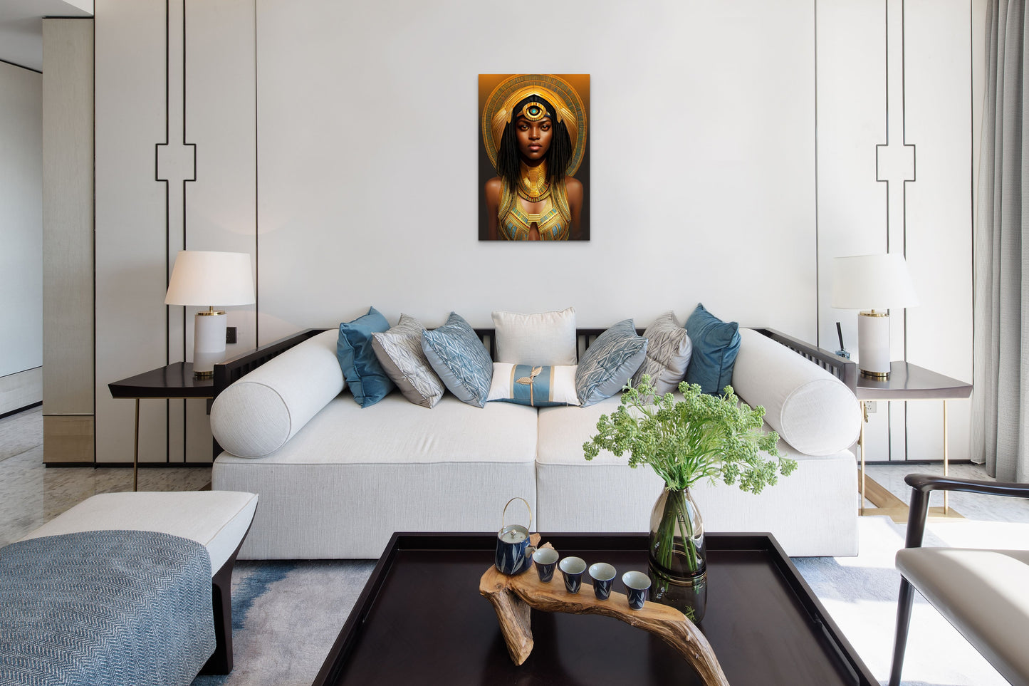 PHAROAH LUVAINIA, African Portrait Canvas Wall Art.