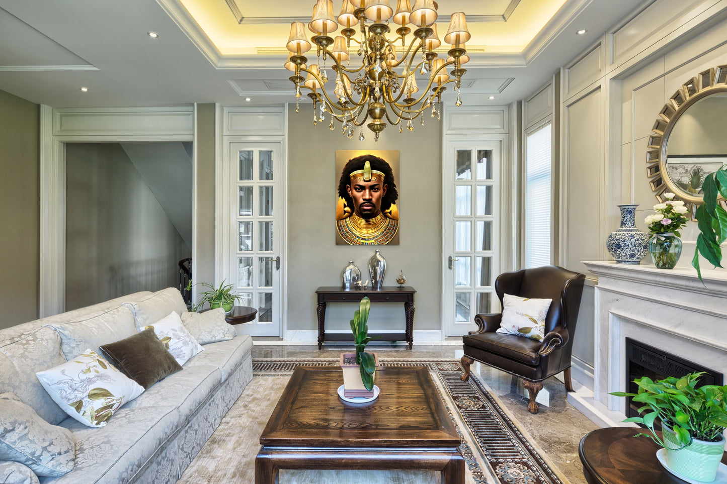 PHAROAH NAKADEEM, African Portrait Canvas Wall Art.