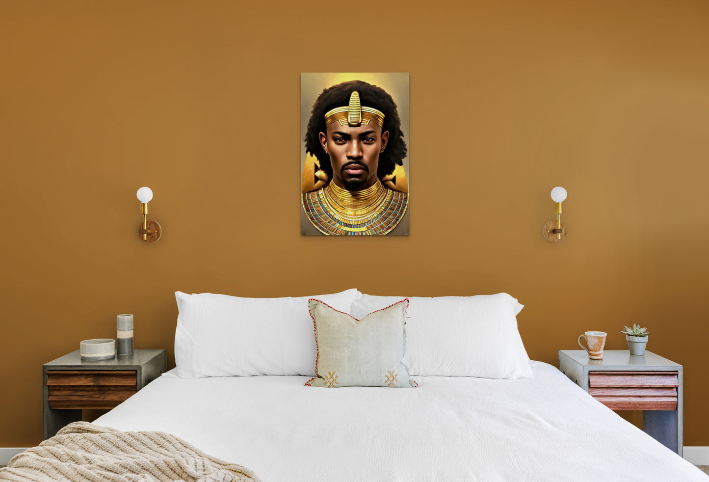 PHAROAH NAKADEEM, African Portrait Canvas Wall Art.