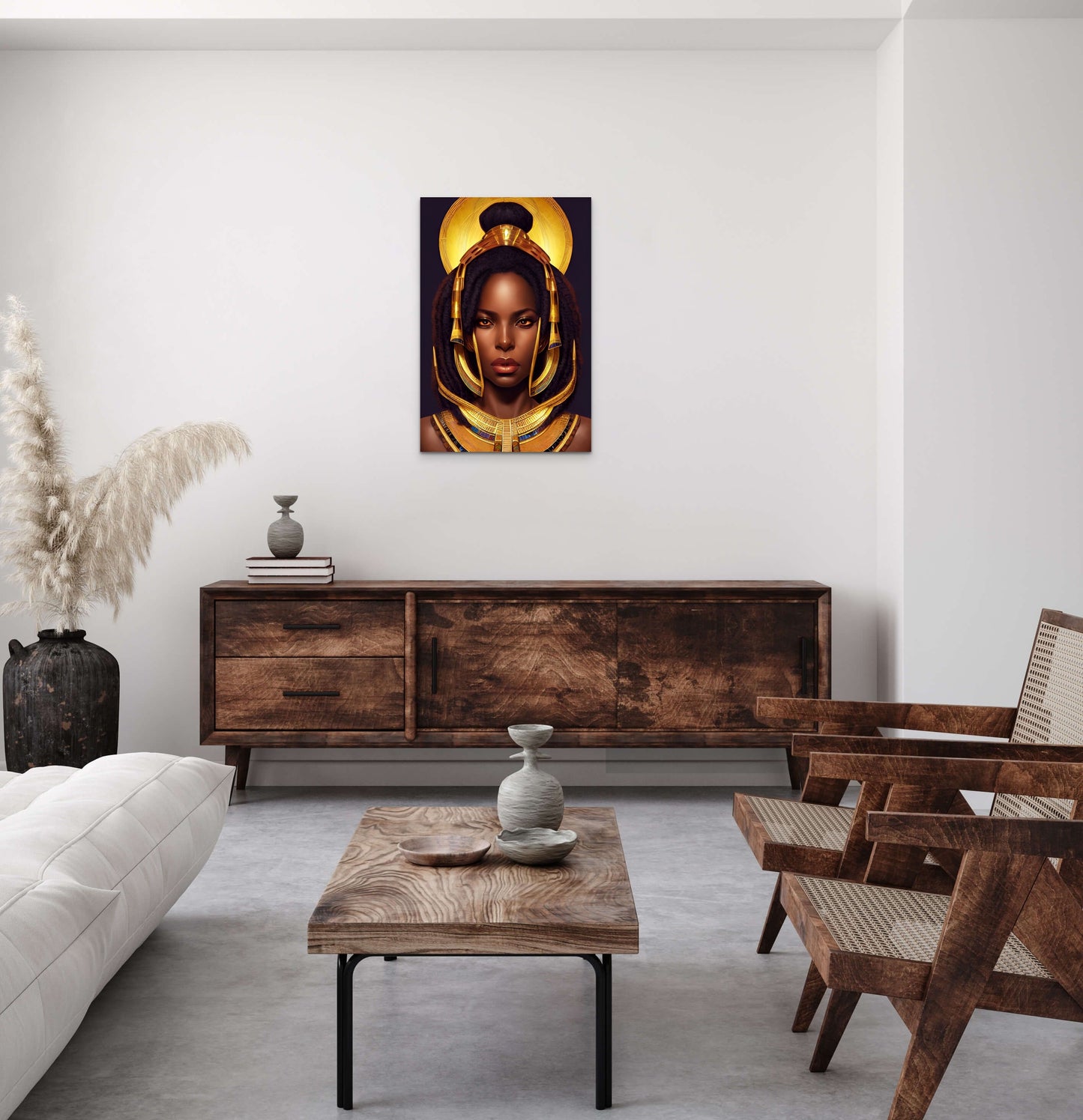 PHAROAH OHLAVA, African Portrait Canvas Wall Art.