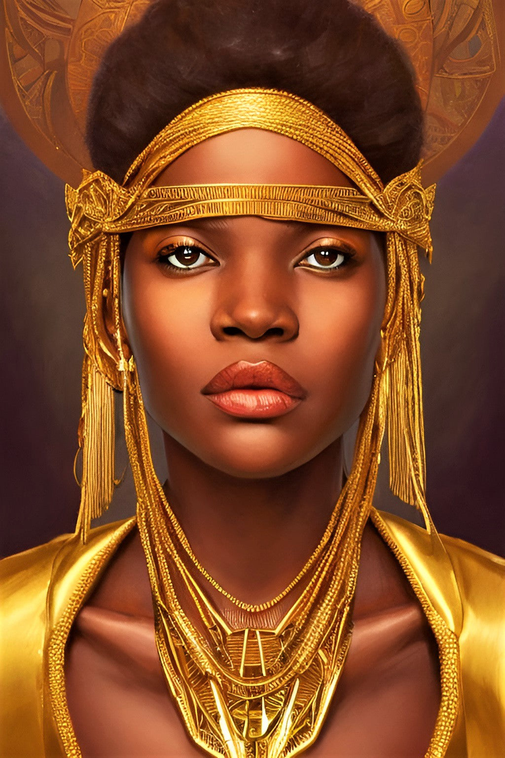 QUEEN AMIRRAH, African Portrait Canvas Wall Art.