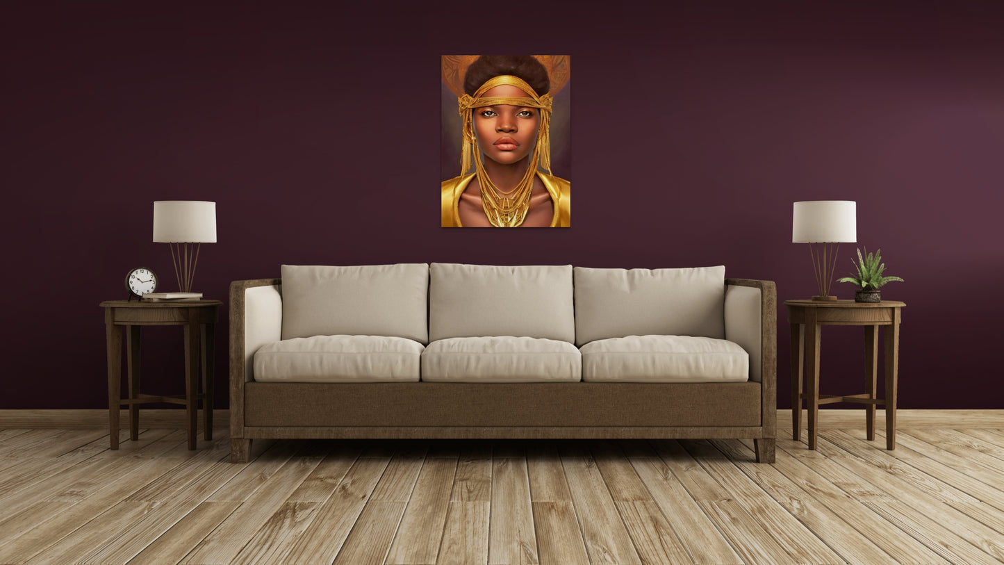 QUEEN AMIRRAH, African Portrait Canvas Wall Art.