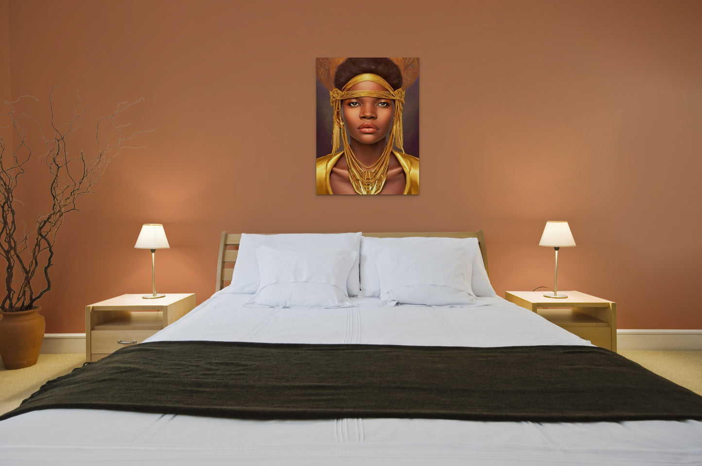 QUEEN AMIRRAH, African Portrait Canvas Wall Art.