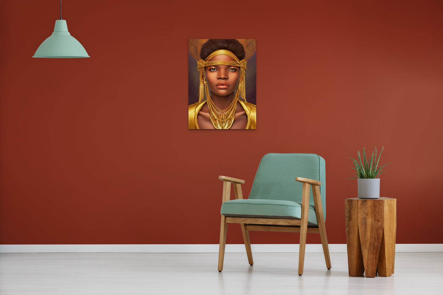 QUEEN AMIRRAH, African Portrait Canvas Wall Art.