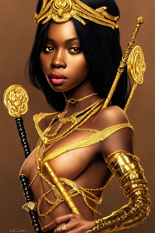 QUEEN JUNAKAH, African Portrait Canvas Wall Art.