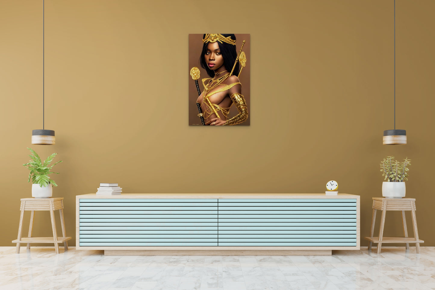 QUEEN JUNAKAH, African Portrait Canvas Wall Art.