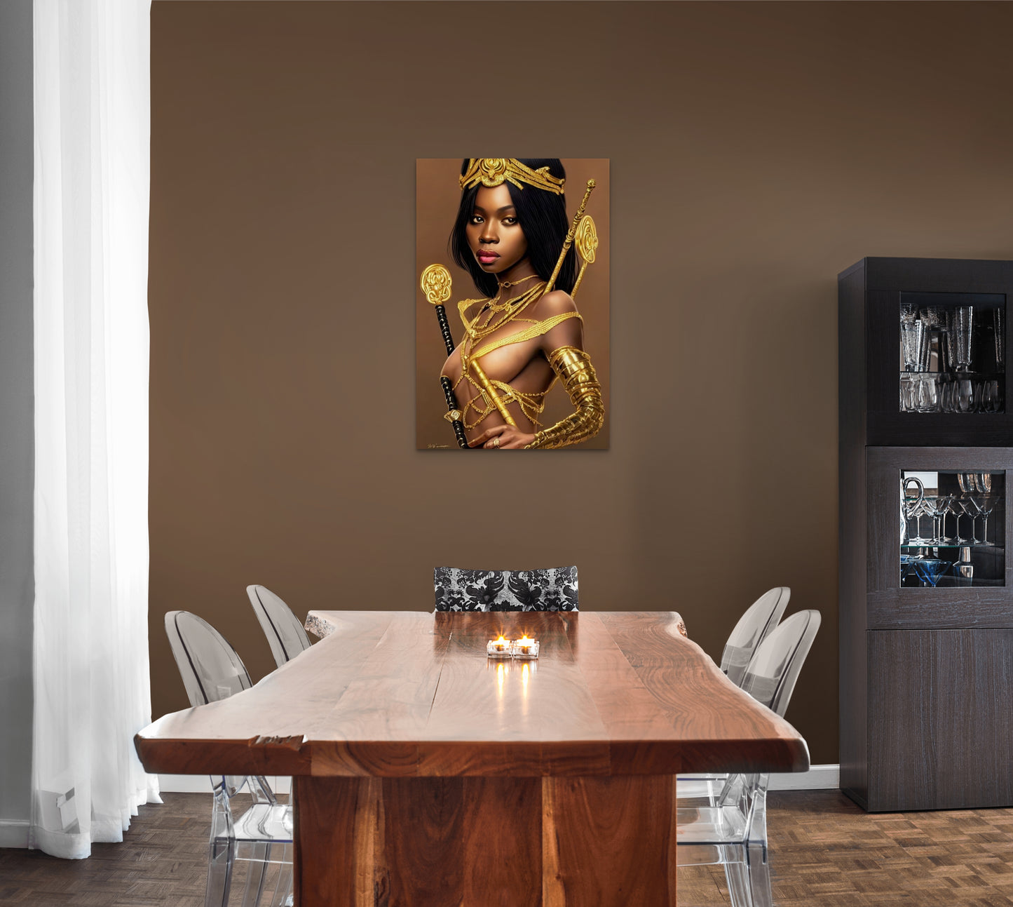 QUEEN JUNAKAH, African Portrait Canvas Wall Art.