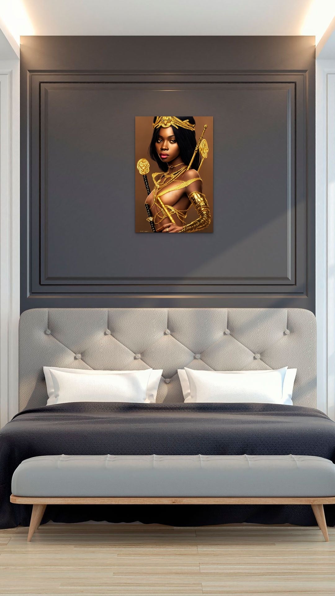 QUEEN JUNAKAH, African Portrait Canvas Wall Art.