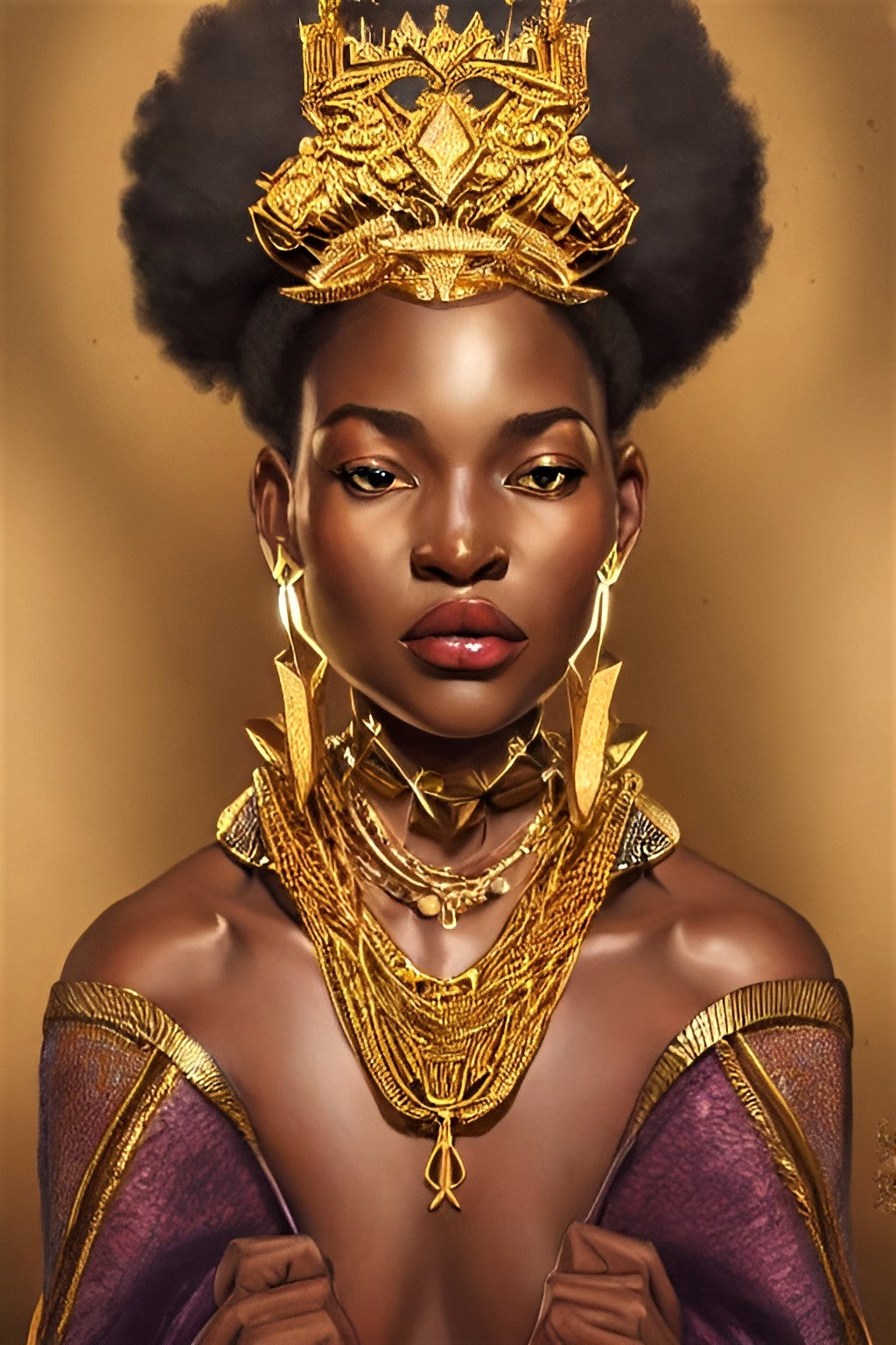 QUEEN OHNELDA, African Portrait Canvas Wall Art.
