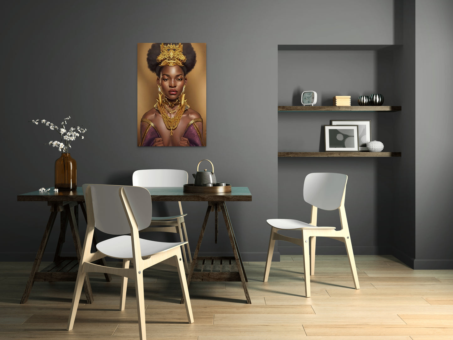 QUEEN OHNELDA, African Portrait Canvas Wall Art.